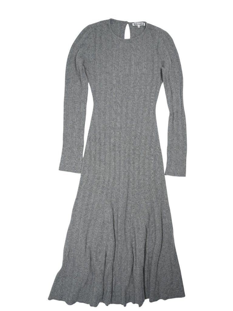 Reformation Evan Cashmere Sweater Dress In Grey